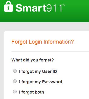 Smart911 forgot password