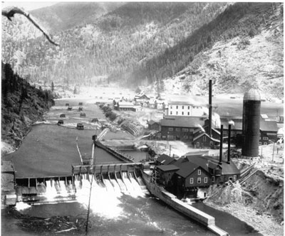 Stimson dam photo from early years of use.