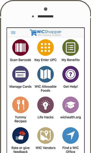 Screenshot of the WIC Shopper App