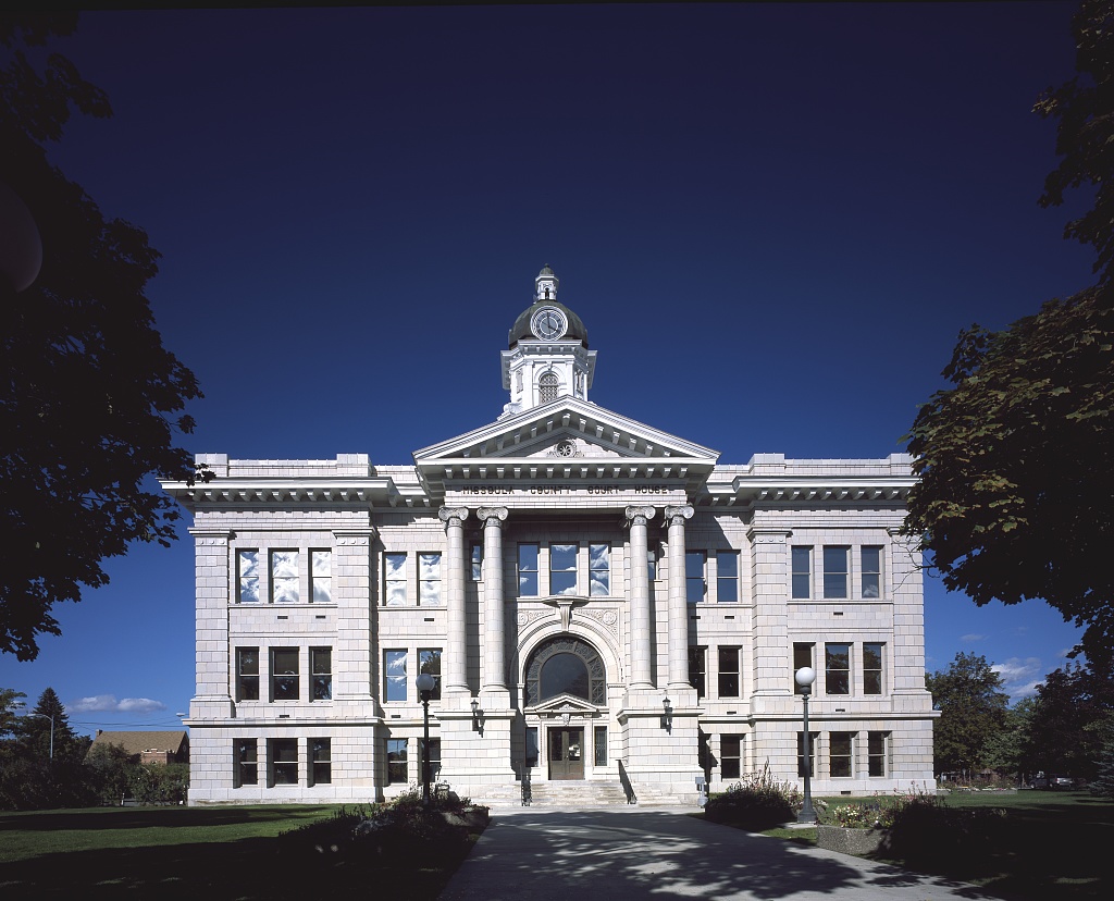 Missoula County Courthouse with Blue Sky